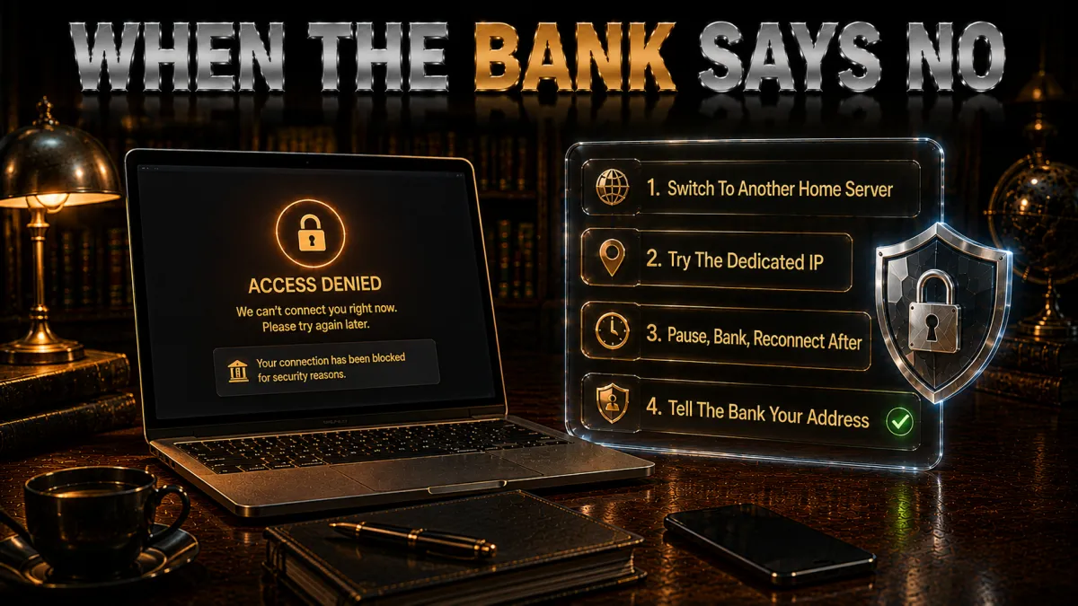 What to do if your bank blocks the VPN IP: the four step playbook