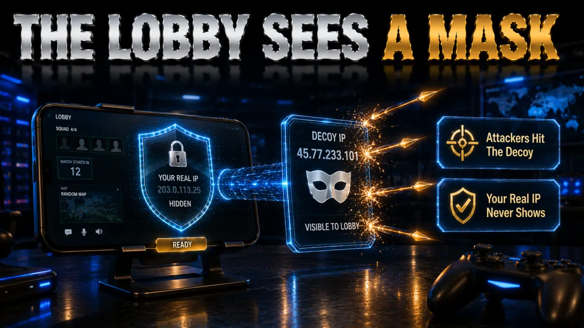 BGMI DDoS protection: attackers hit the decoy, your real IP never shows