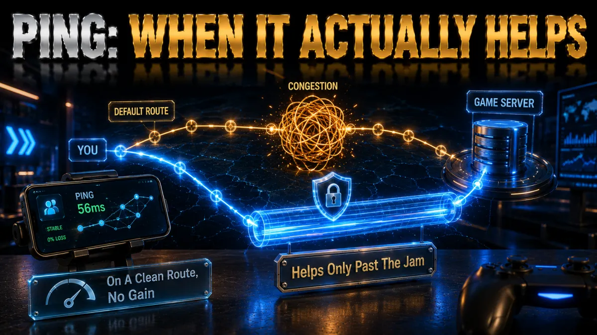How a VPN affects BGMI ping: helps only past the jam, no gain on a clean route