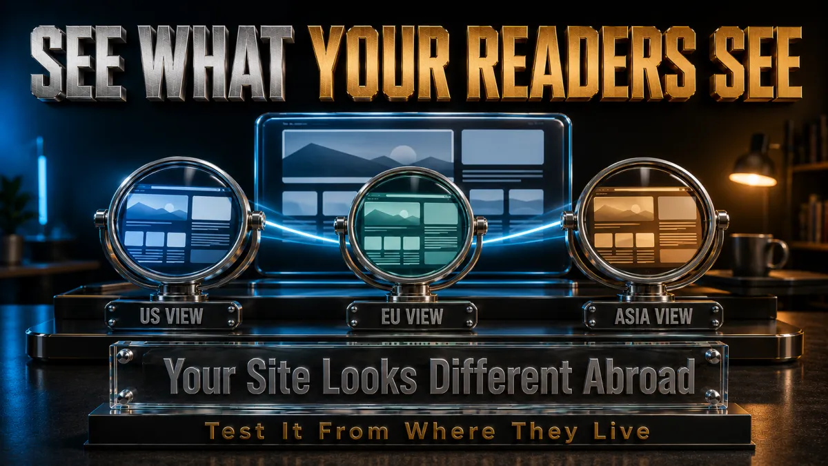Geo-testing for bloggers: see your site the way readers in each region see it