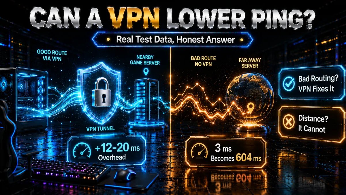 Can a VPN lower ping: real test data, honest answer