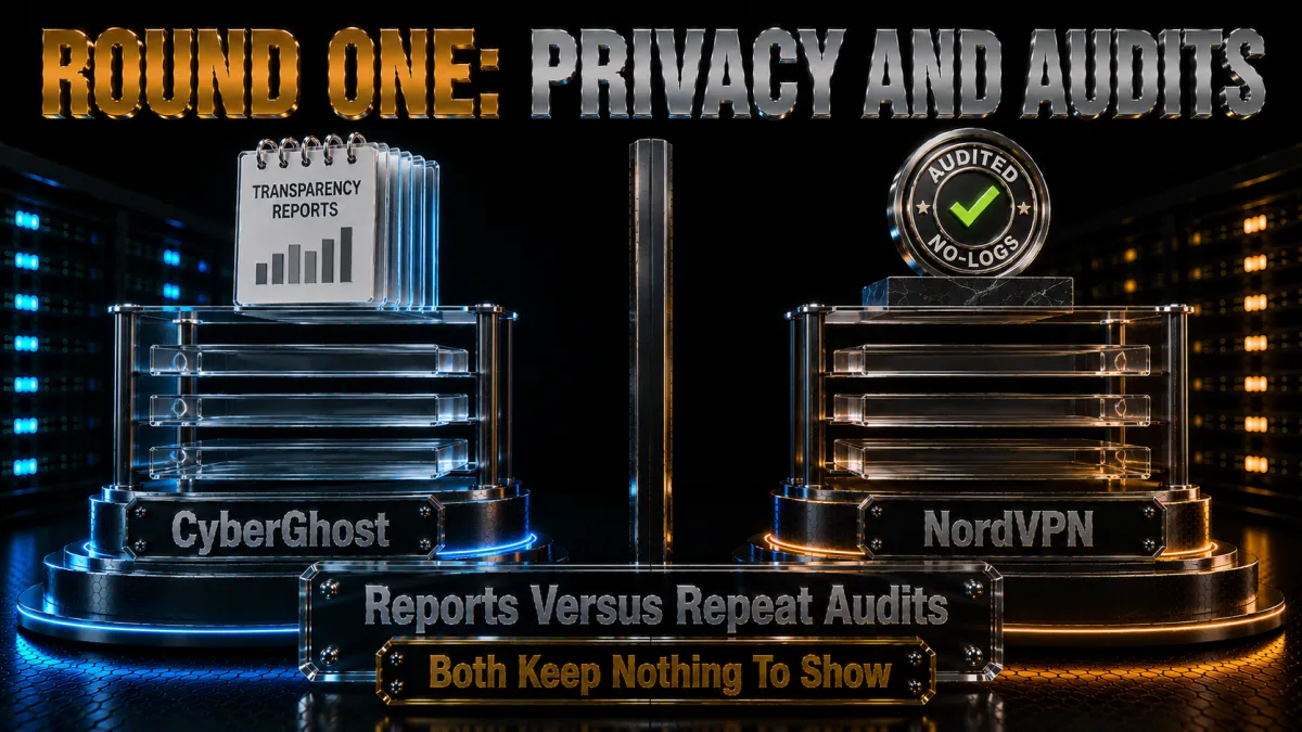Round one privacy and audits: transparency reports versus repeat audits, both keep nothing