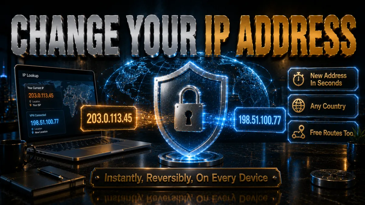 How to change your IP address instantly, reversibly, on every device