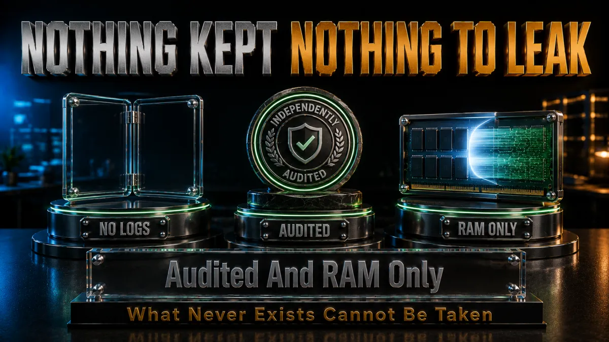 No-logs, audits and RAM-only servers: nothing kept means nothing to leak
