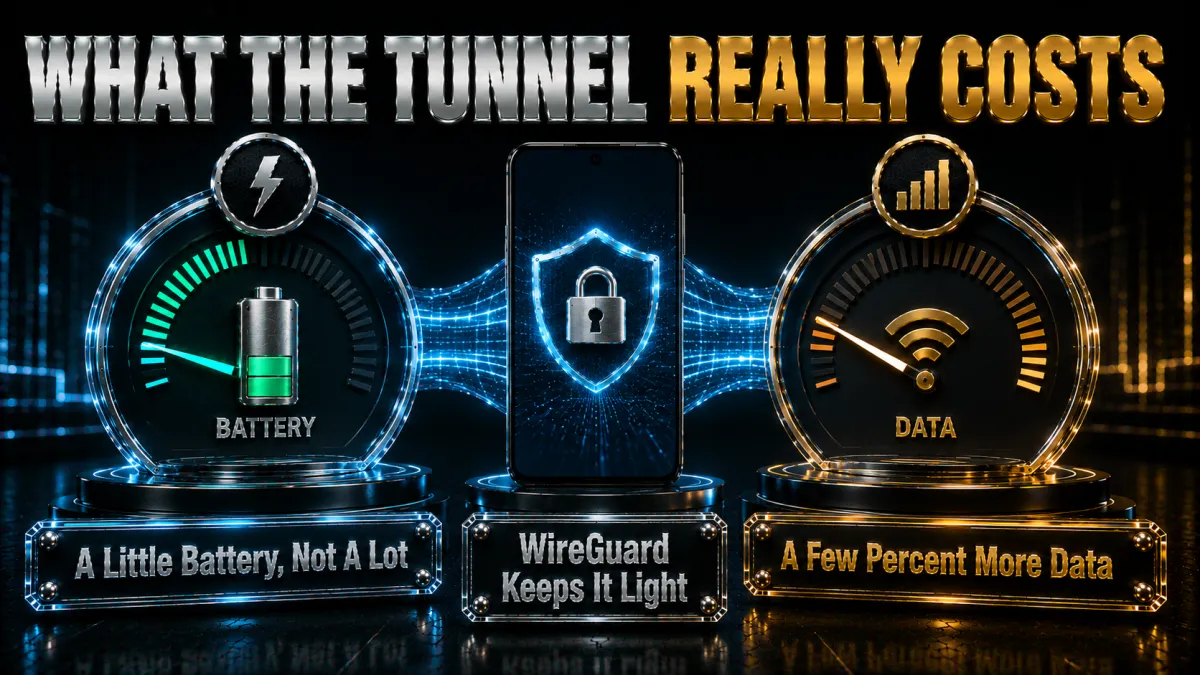 What the tunnel really costs on Android: a little battery and a few percent more data
