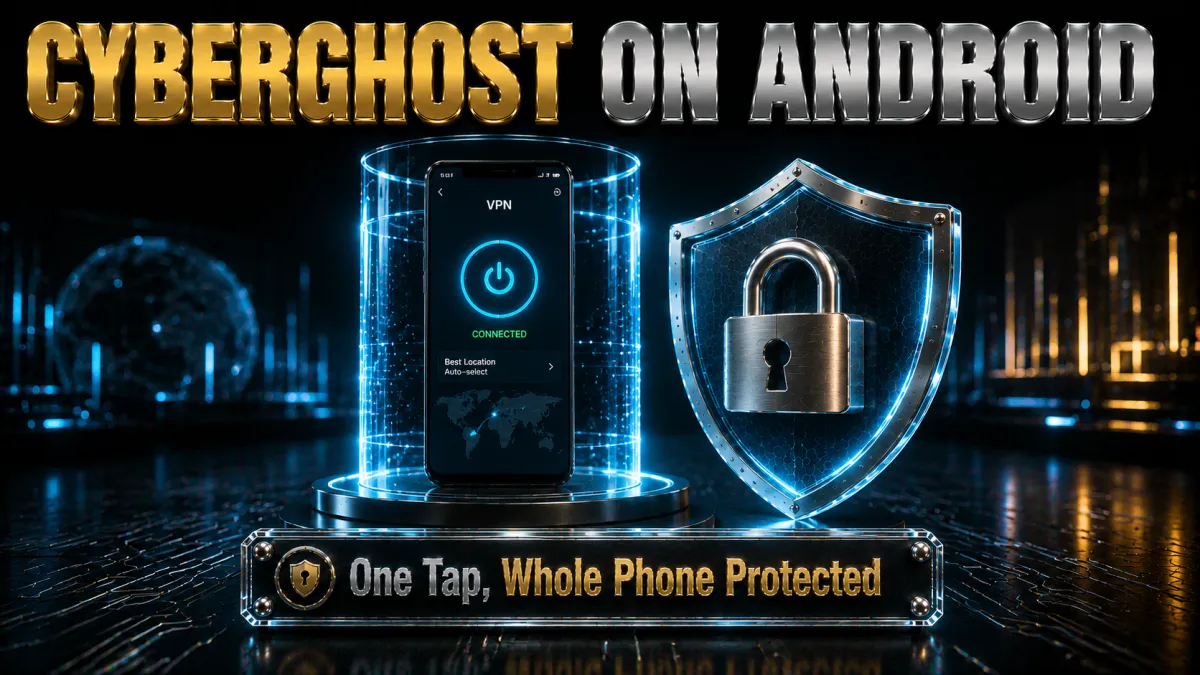 Why CyberGhost fits Android: one tap protects the whole phone