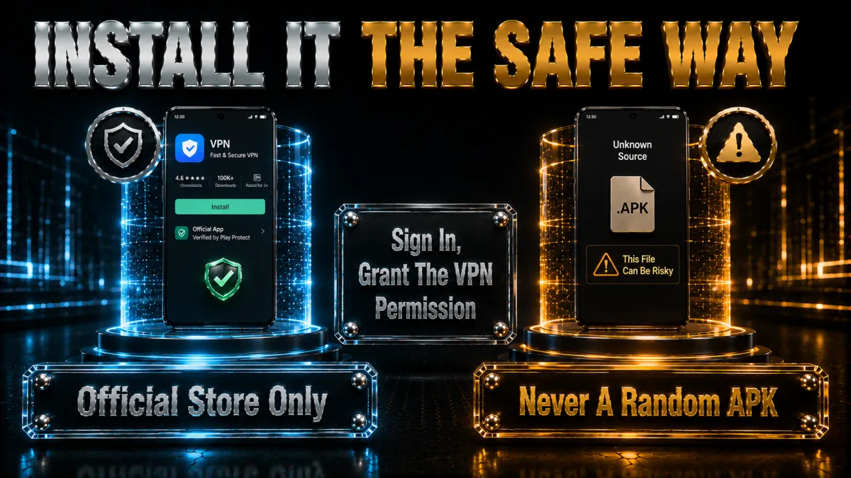 Installing CyberGhost on Android the safe way: official store only, never a random APK