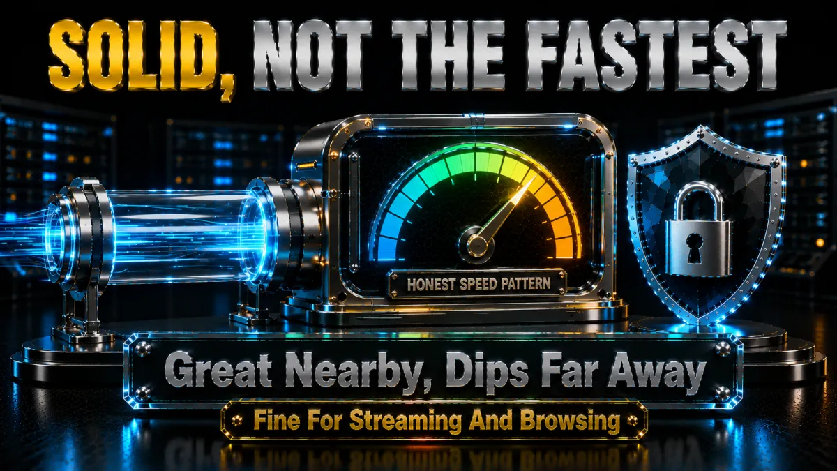 CyberGhost speed: solid but not the fastest, great nearby and fine for streaming and browsing