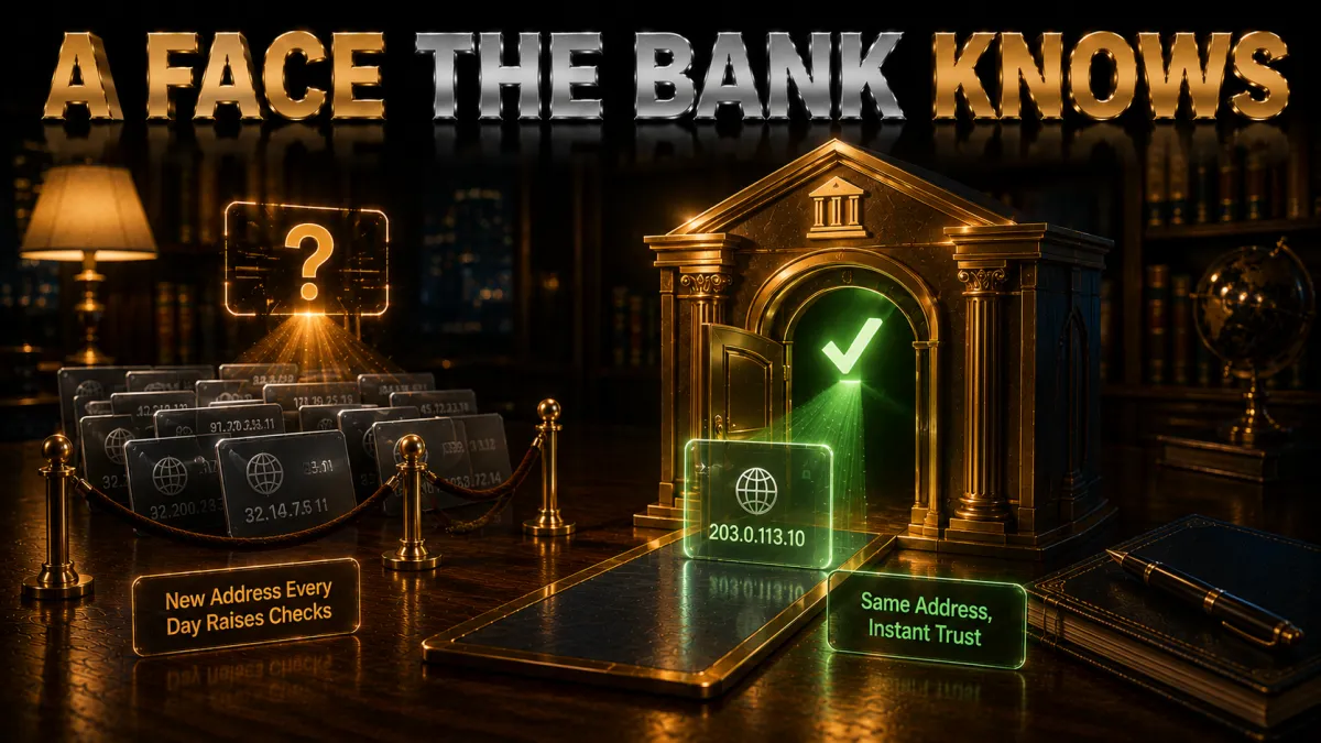 Dedicated IP and bank logins: same address, instant trust