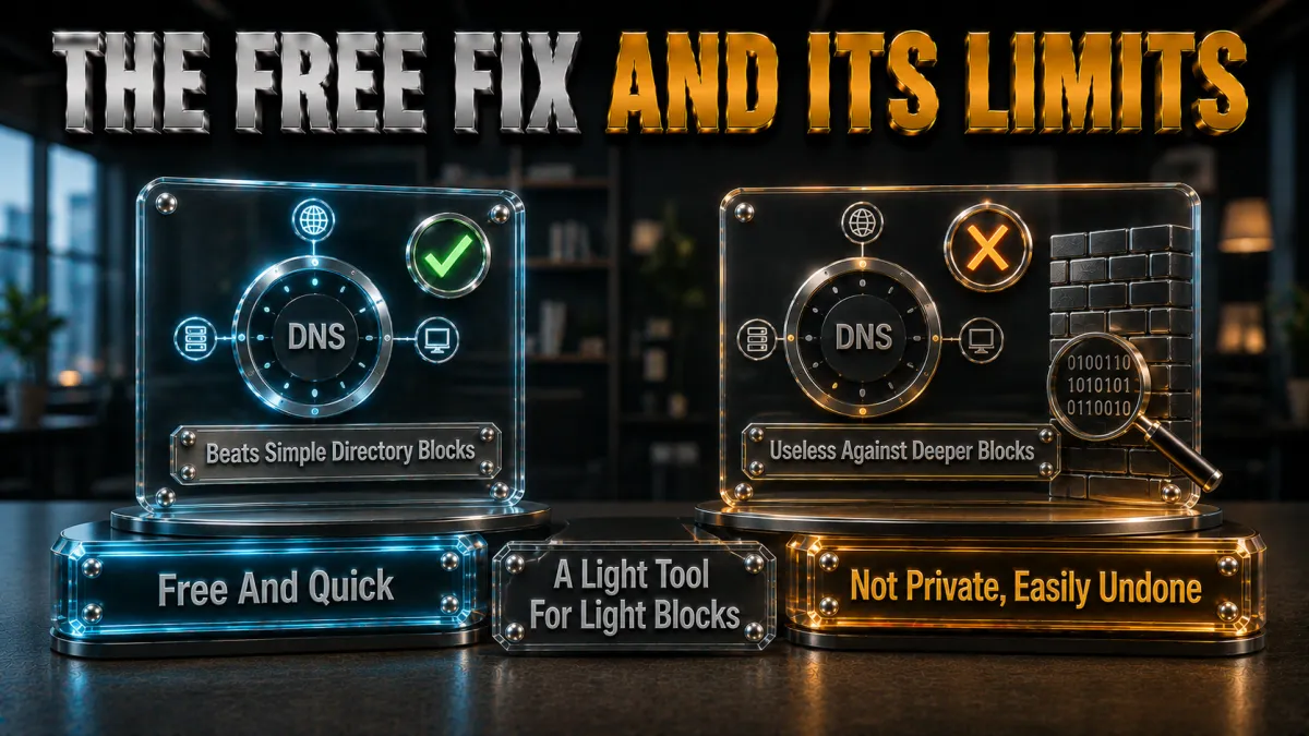 The DNS switch and its honest limits: a light tool for light blocks