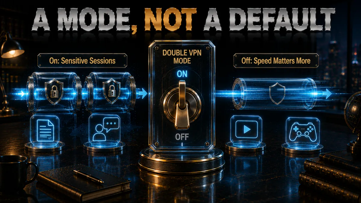 When to switch double VPN on and off: a mode for sensitive sessions, not a default