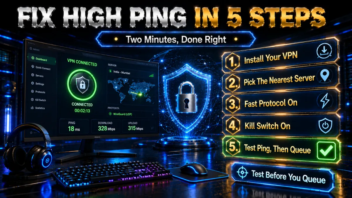 Fix high ping with a VPN in 5 steps