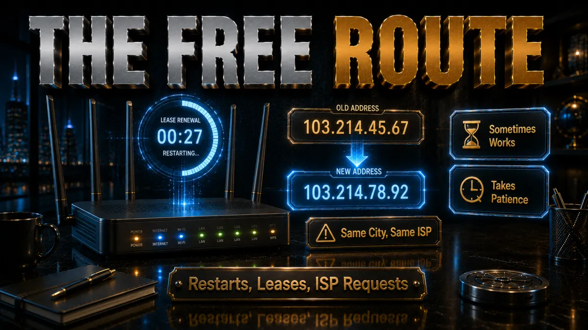 The free route to a new IP: router restarts, leases and ISP requests