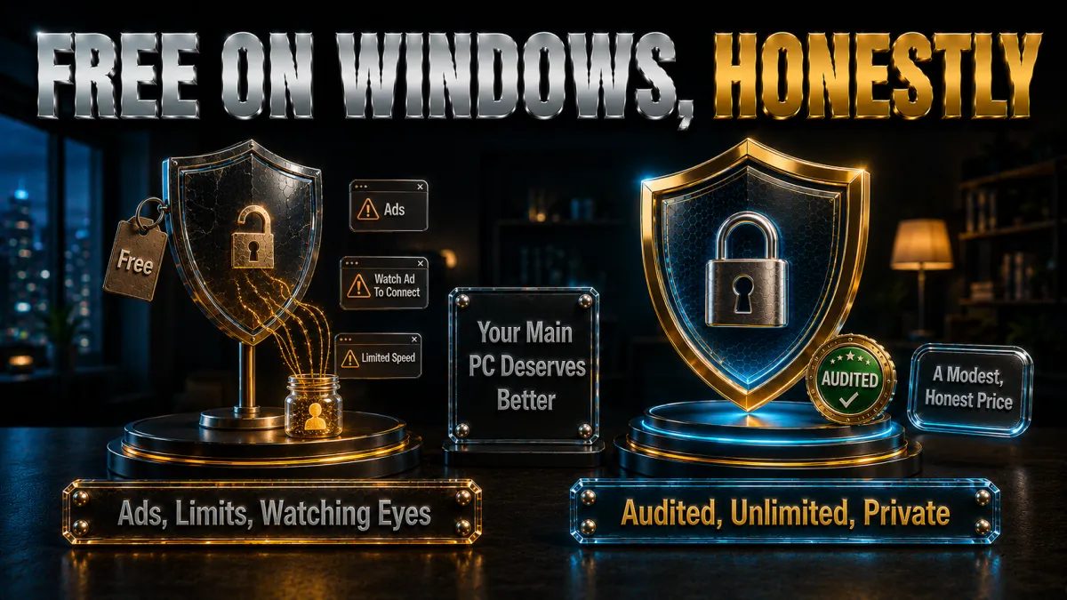 Free VPNs on Windows honestly: your main PC deserves better