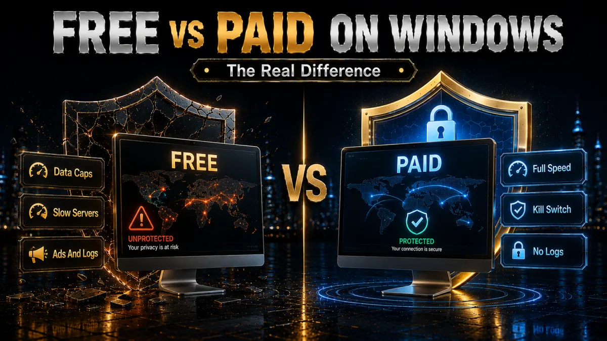 Free vs paid VPN on Windows: the real difference