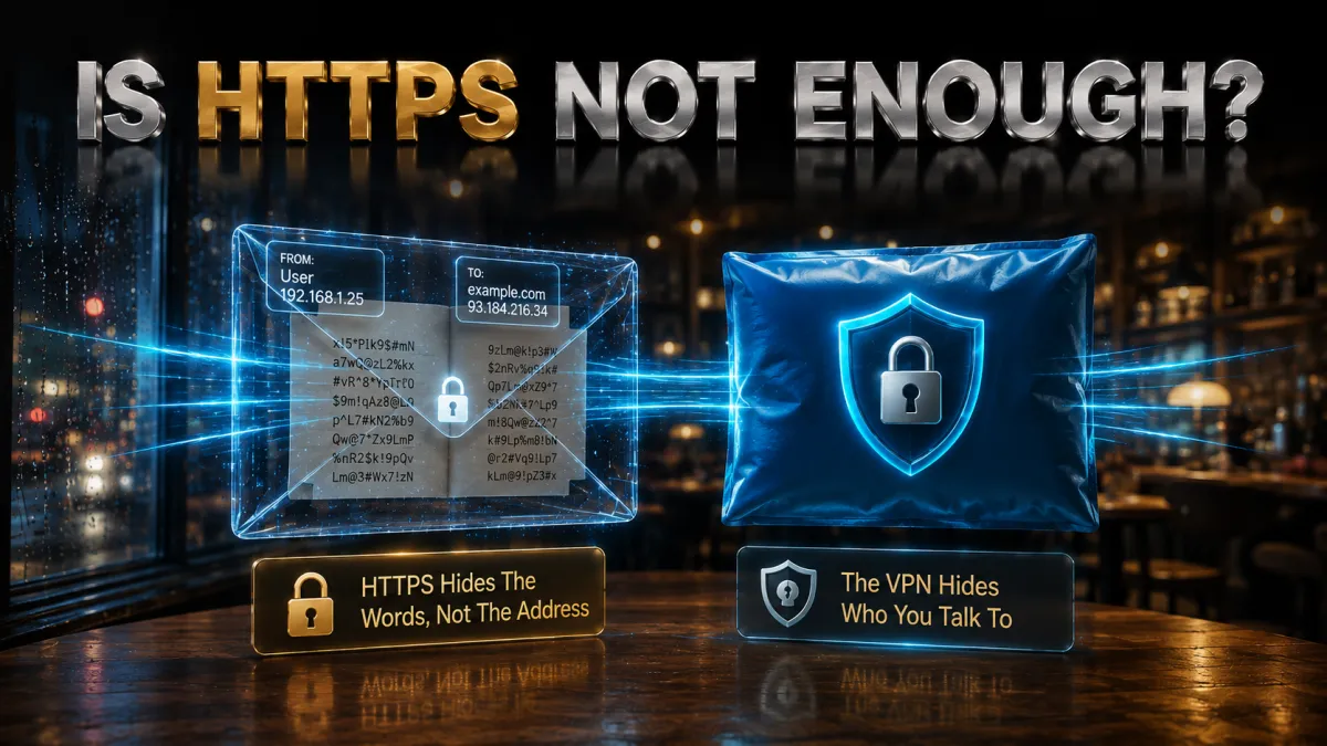 Is HTTPS enough on public wifi: it hides the words, the VPN hides who you talk to