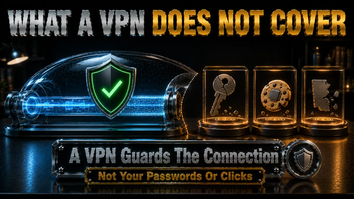 The honest list: a VPN guards the connection, not your passwords, clicks or downloads