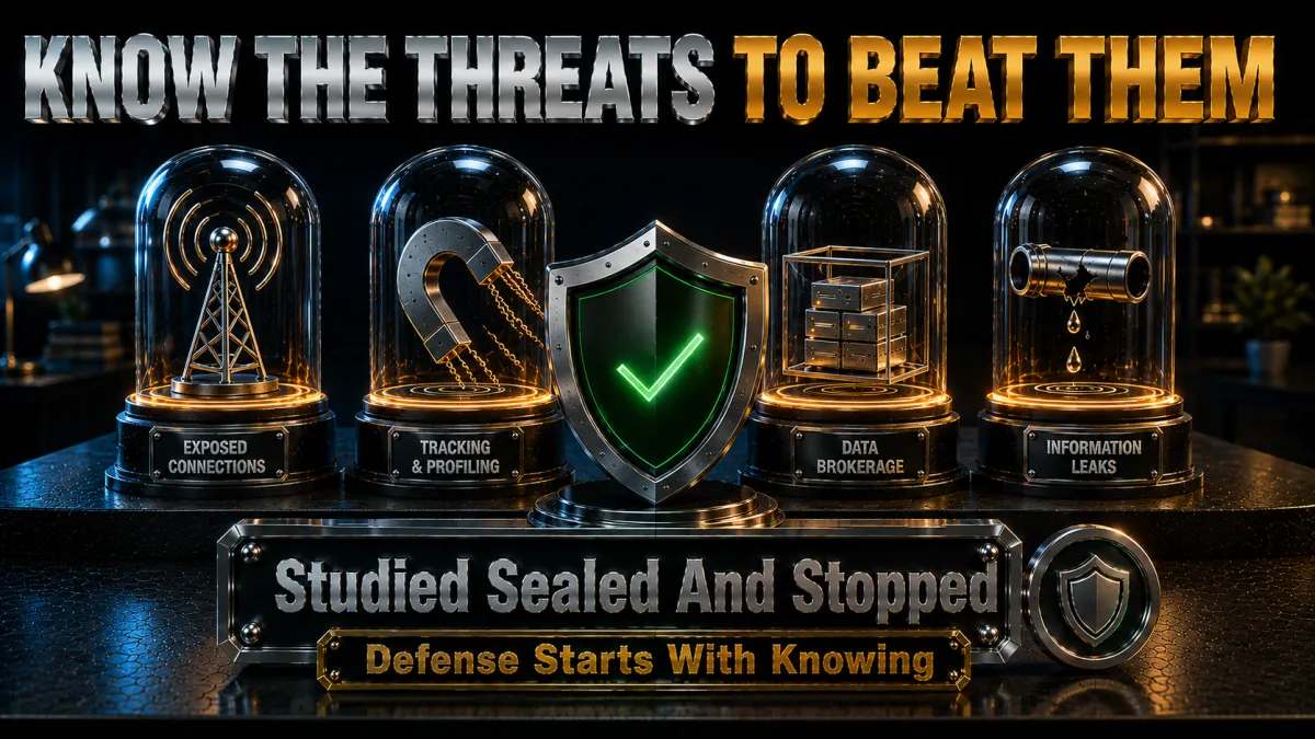 The real identity threats studied calmly: open networks, trackers, brokers and leaks