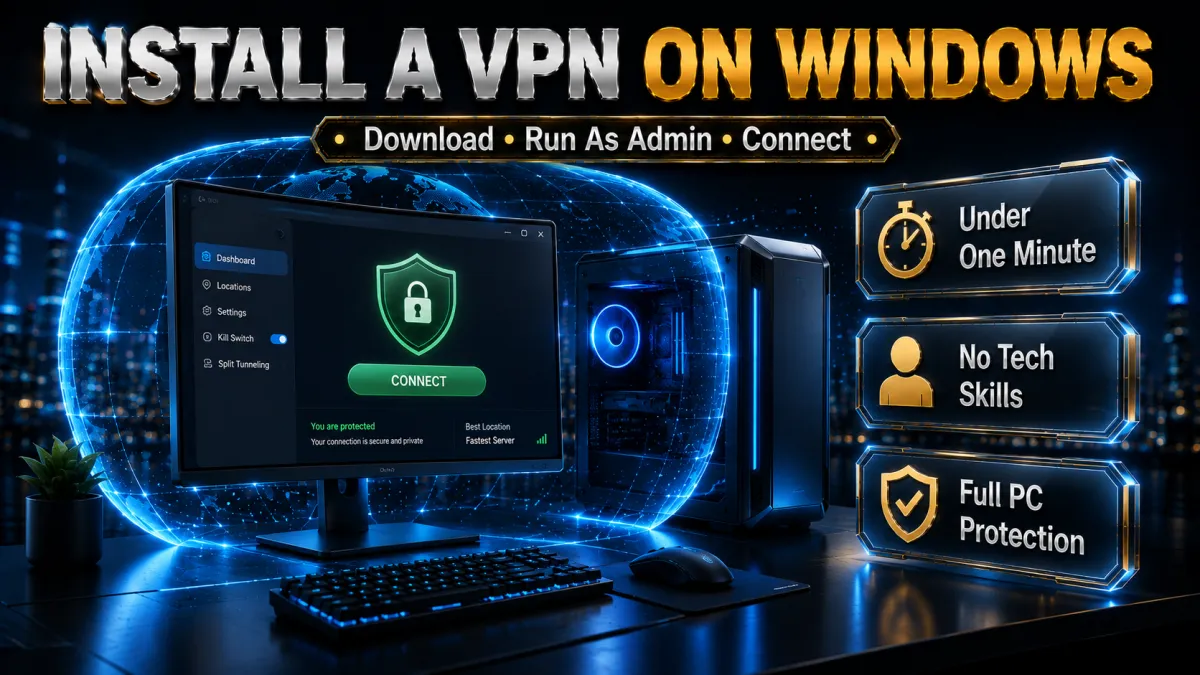 Install a VPN on Windows: download, run as admin, connect in under a minute