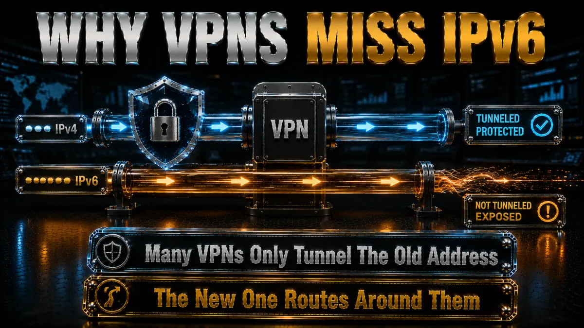 Why many VPNs fall short on IPv6: they only tunnel the old address, the new one routes around