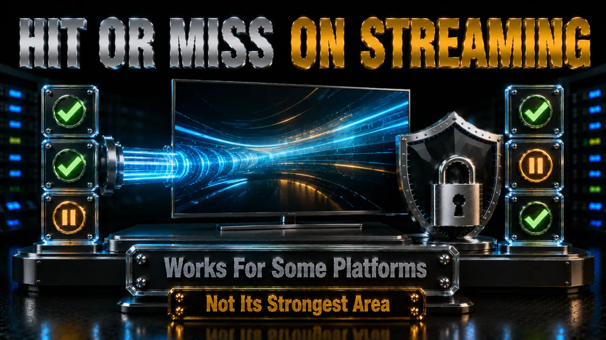 IPVanish streaming: works for some platforms but this is not its strongest area
