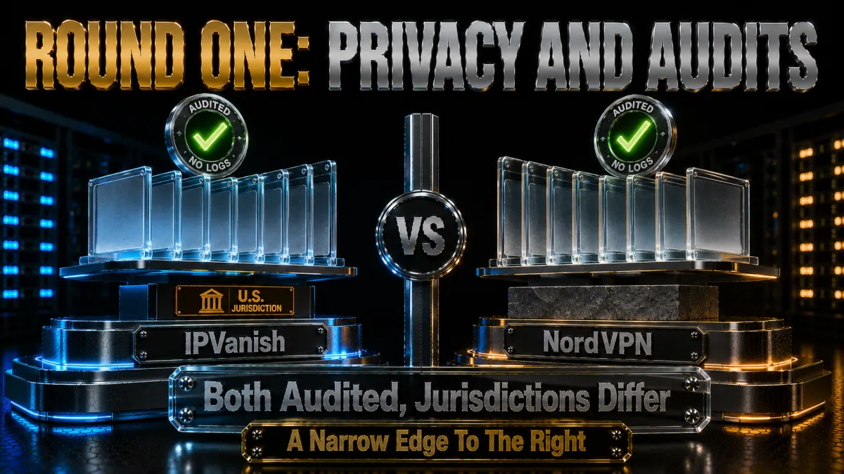 Round one privacy and audits: both audited no-logs but jurisdictions differ