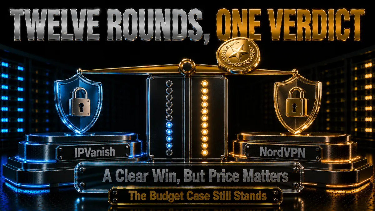 Twelve rounds tallied: a clear win for NordVPN but the budget case still stands