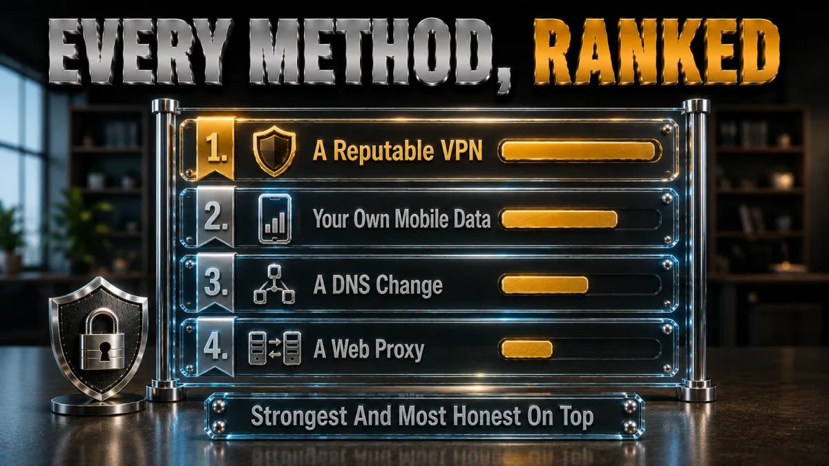 Every unblocking method ranked honestly: strongest and most honest on top