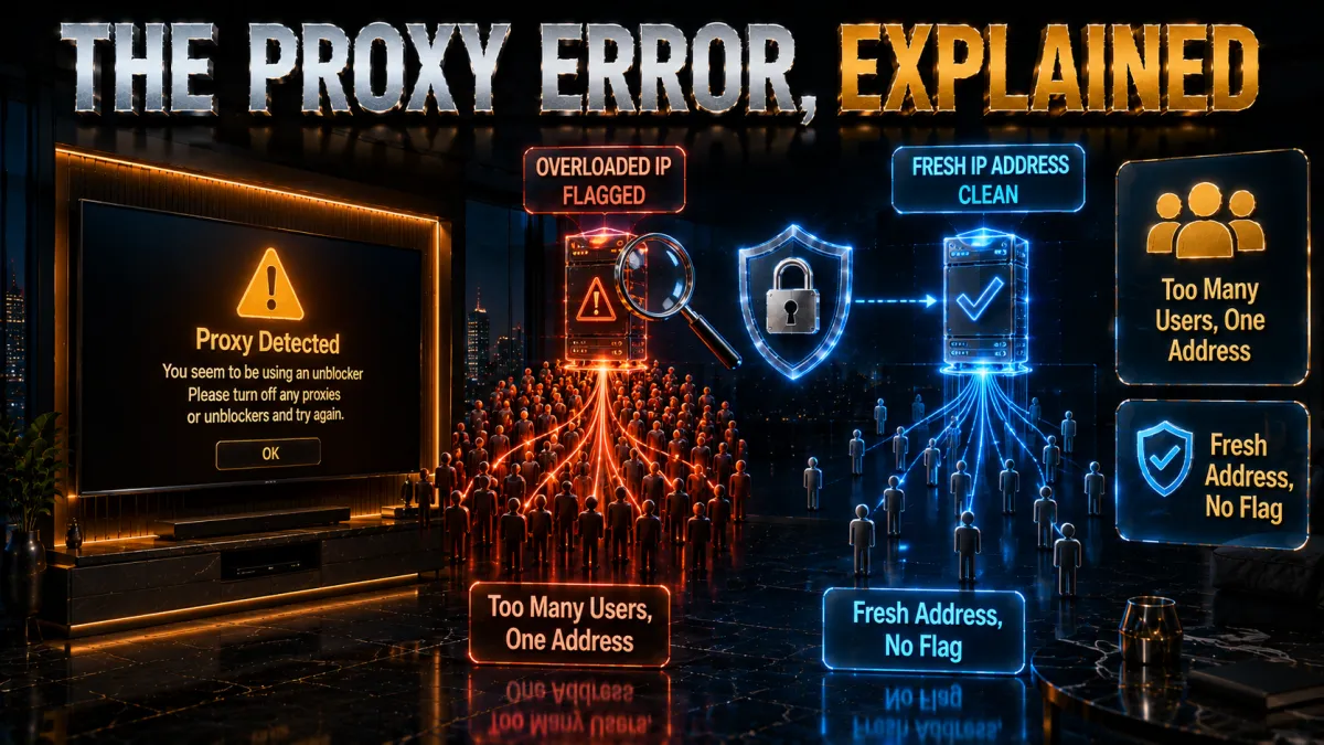 The Netflix proxy detected error explained: crowded shared addresses get flagged