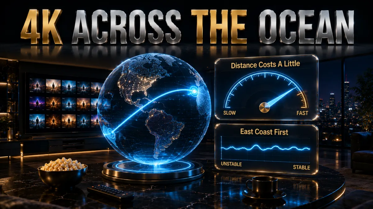 Netflix USA speed from abroad: distance costs a little, 4K stays smooth
