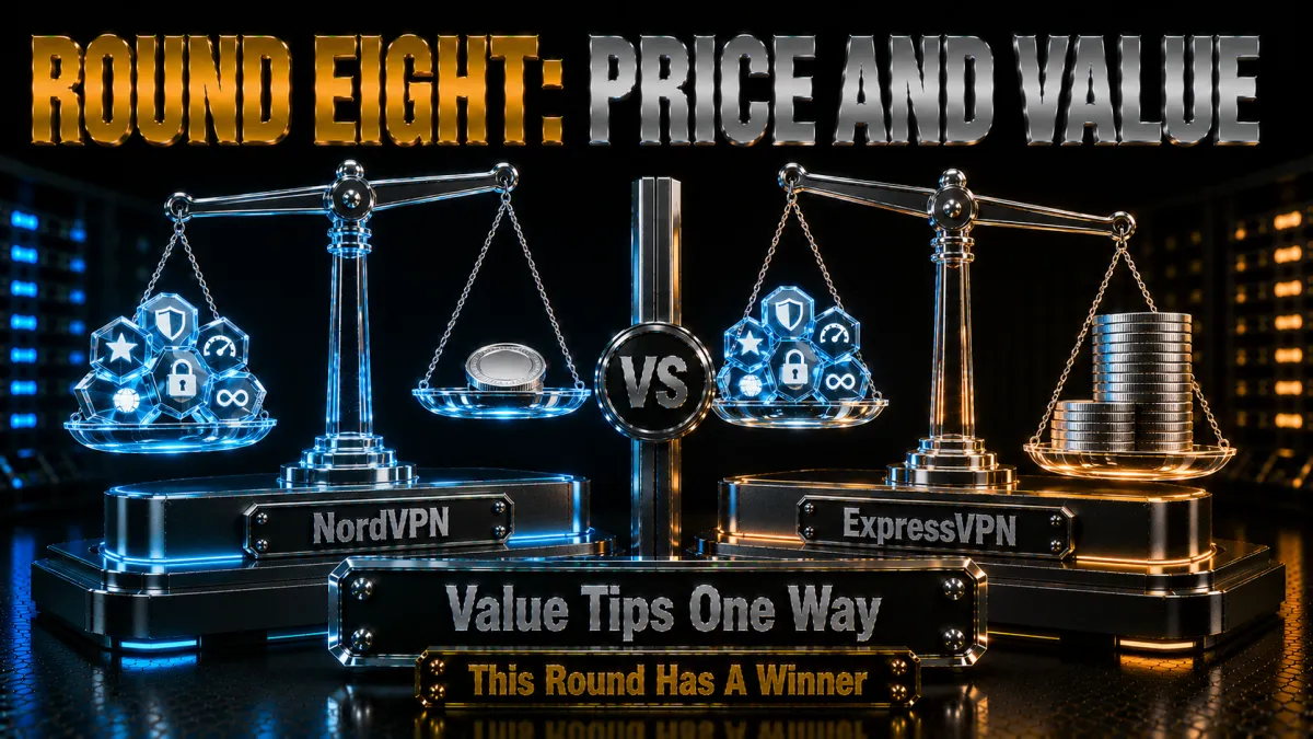 Round eight price and value: value tips toward NordVPN, this round has a winner