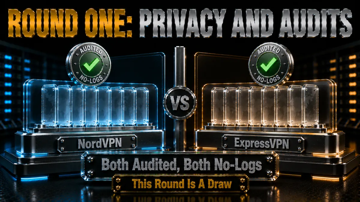 Round one privacy and audits: both independently audited no-logs, this round is a draw