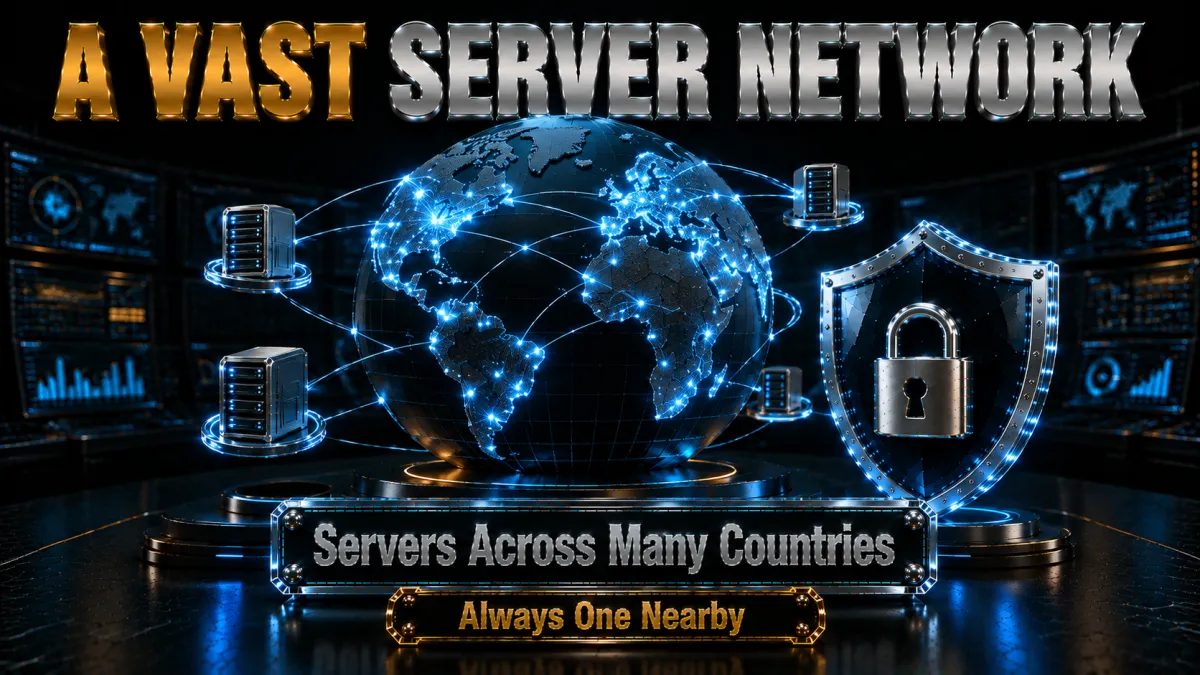 NordVPN server network: servers across many countries so there is always one nearby