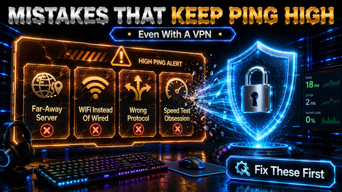 Mistakes that keep your ping high even with a VPN
