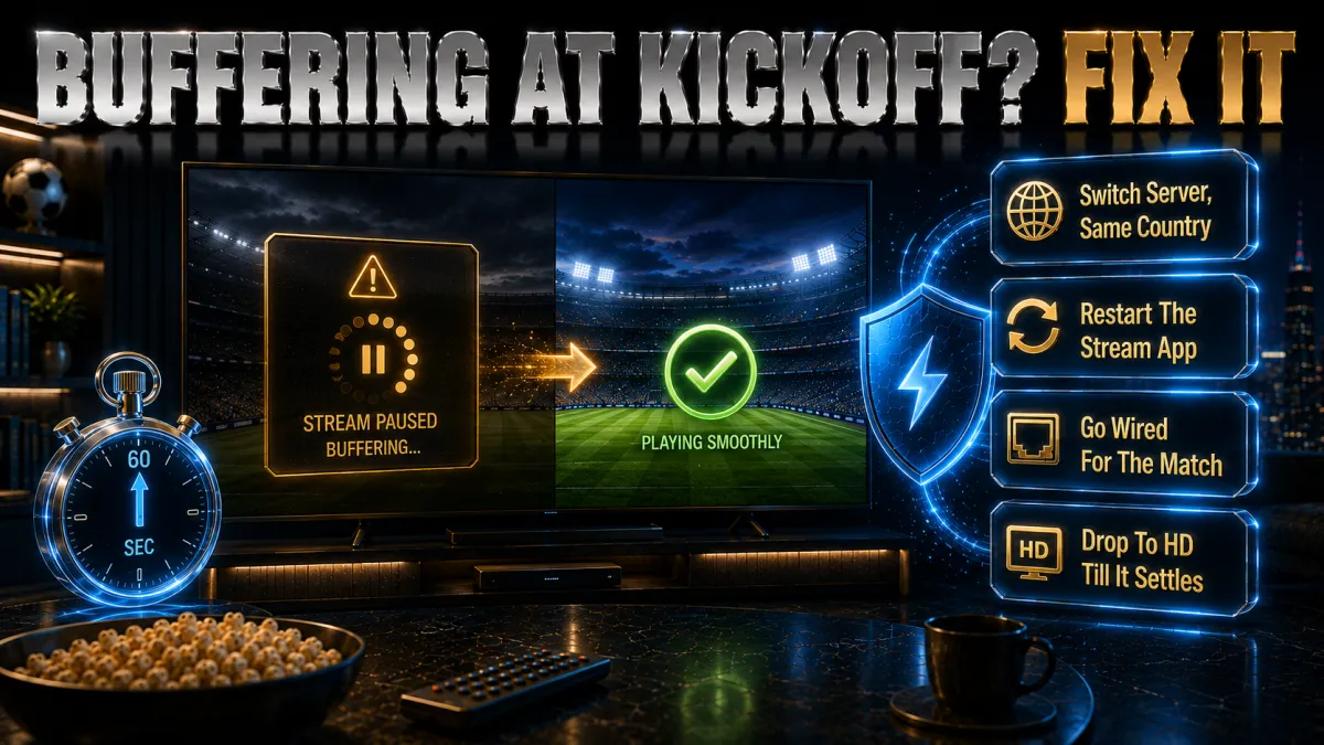 Fixing buffering and blocked Premier League feeds fast