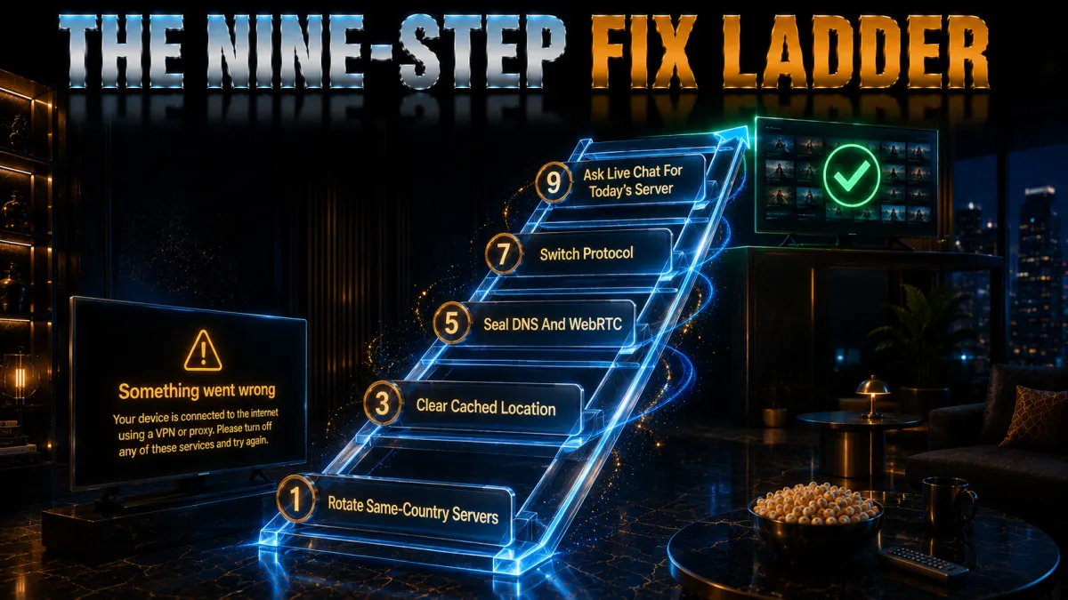 The nine step fix ladder for the Prime Video VPN detected error