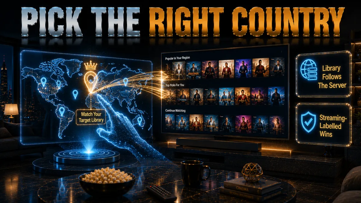 Connecting to the right country server for Prime Video: the library follows the server