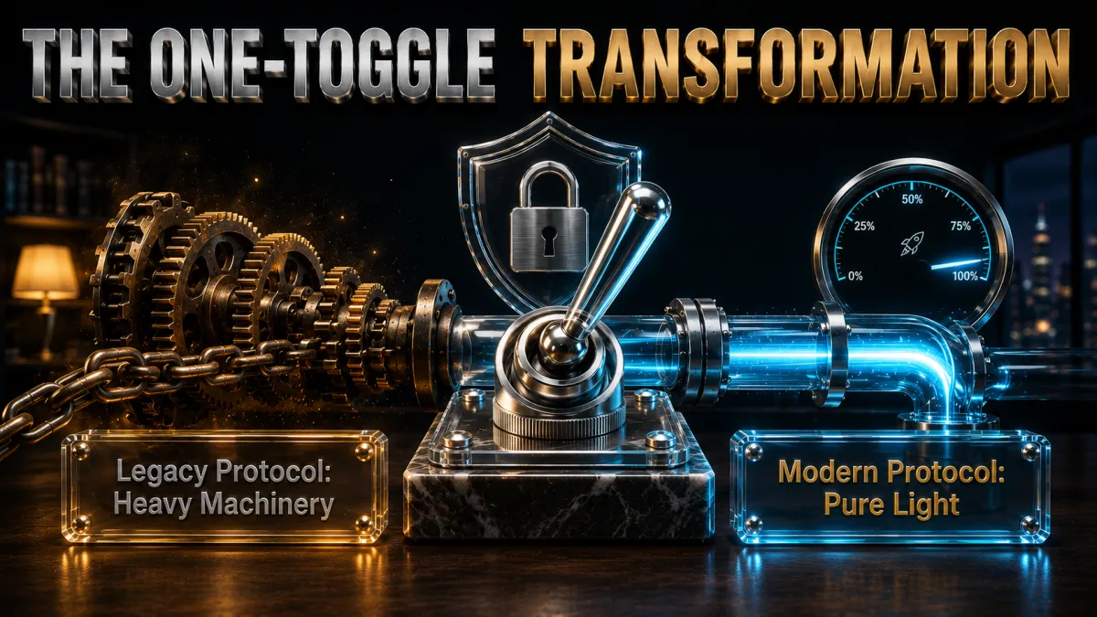 The protocol toggle: legacy heavy machinery versus modern pure light