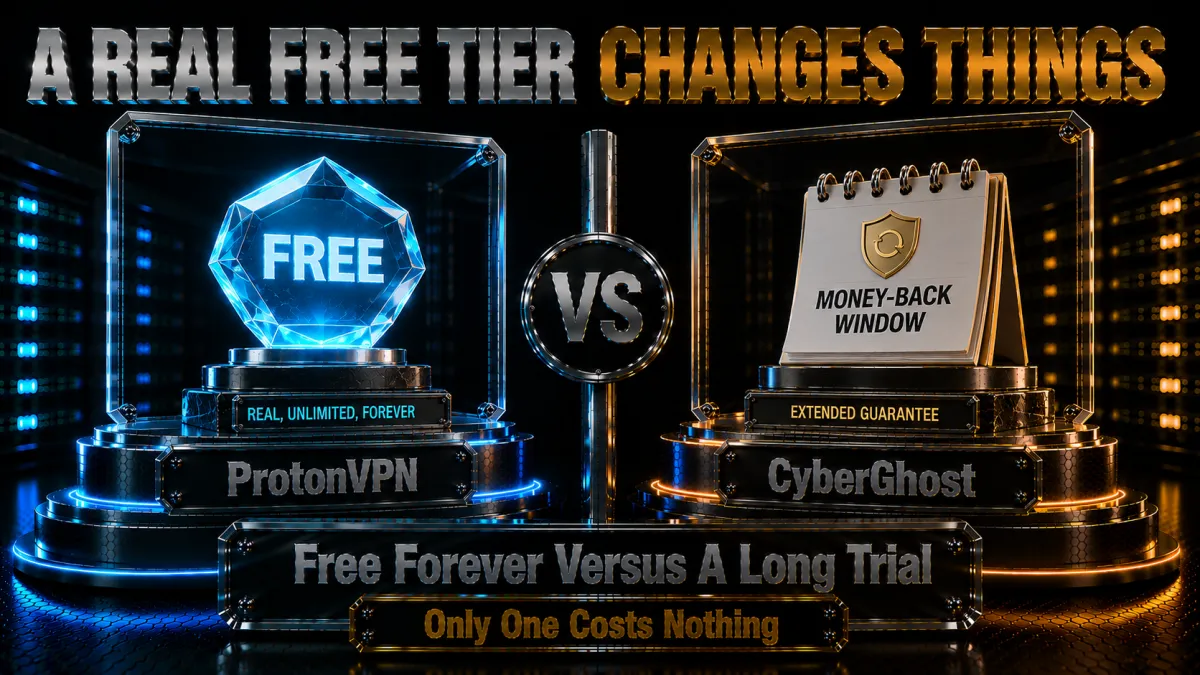 A real free tier changes things: free forever versus a long trial, only one costs nothing