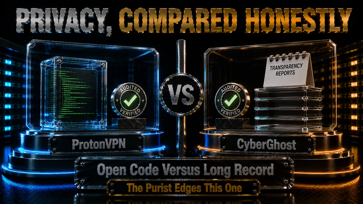 Privacy compared honestly: open code versus a long record, the purist edges this one