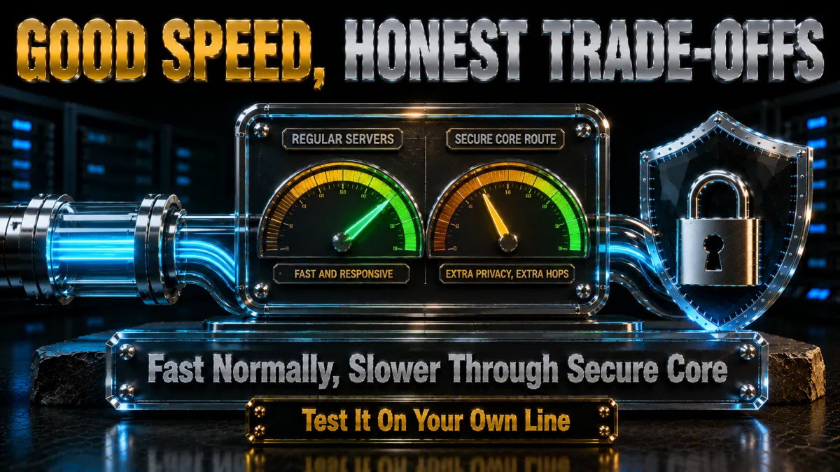 ProtonVPN speed: fast normally and a little slower through Secure Core, test it on your own line