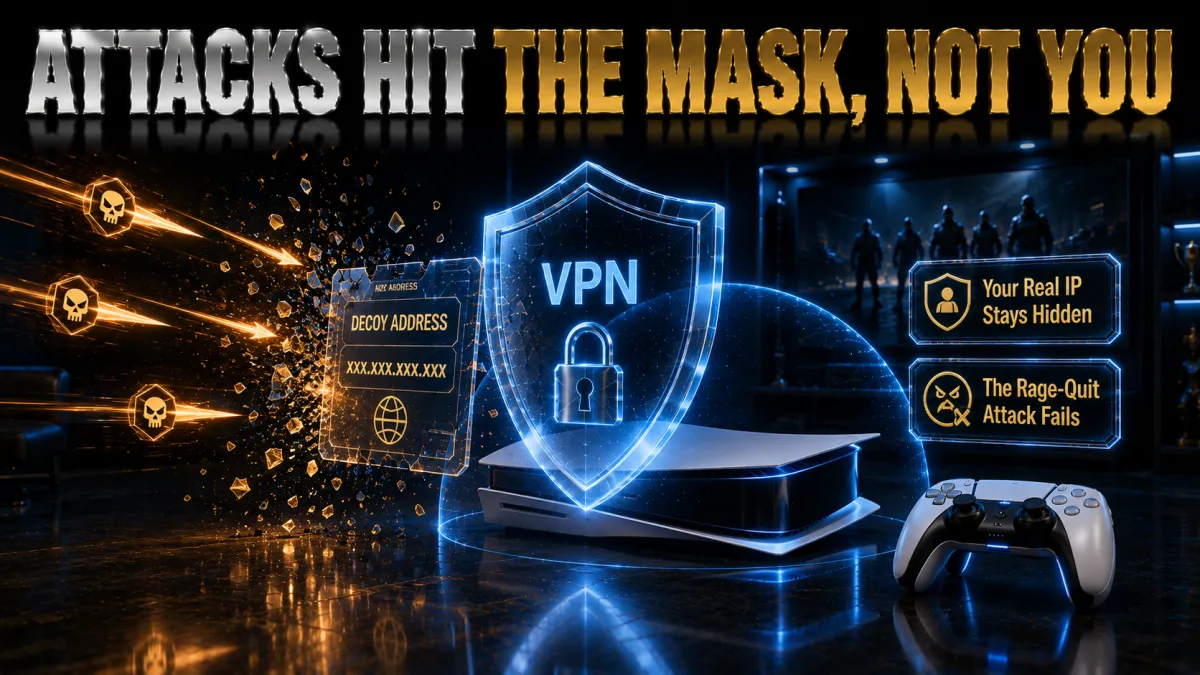 PS5 DDoS protection: attacks hit the mask, your real IP stays hidden