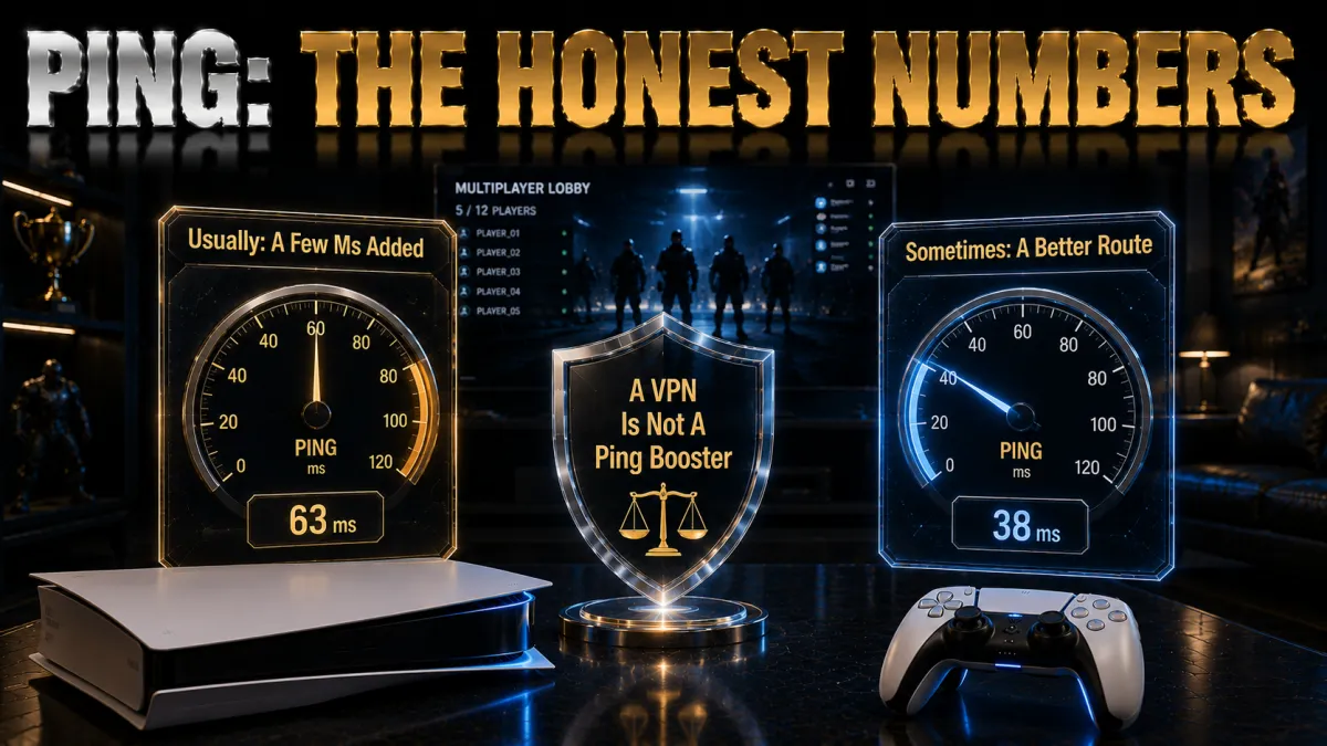 How a VPN affects PS5 ping: honest numbers, not a ping booster