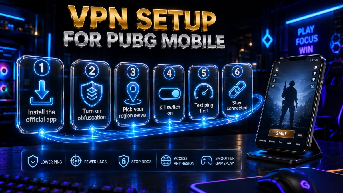 VPN setup for PUBG Mobile in 6 steps