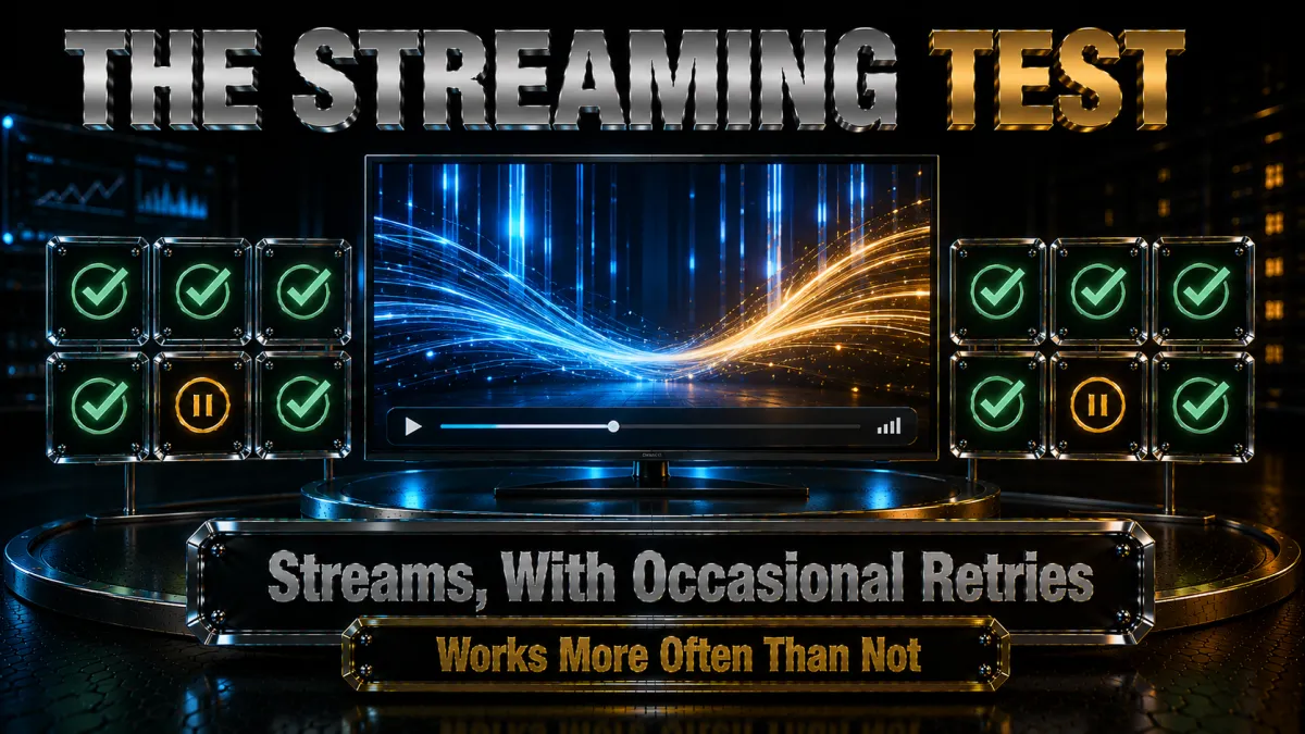 PureVPN streaming test: streams with occasional retries, works more often than not