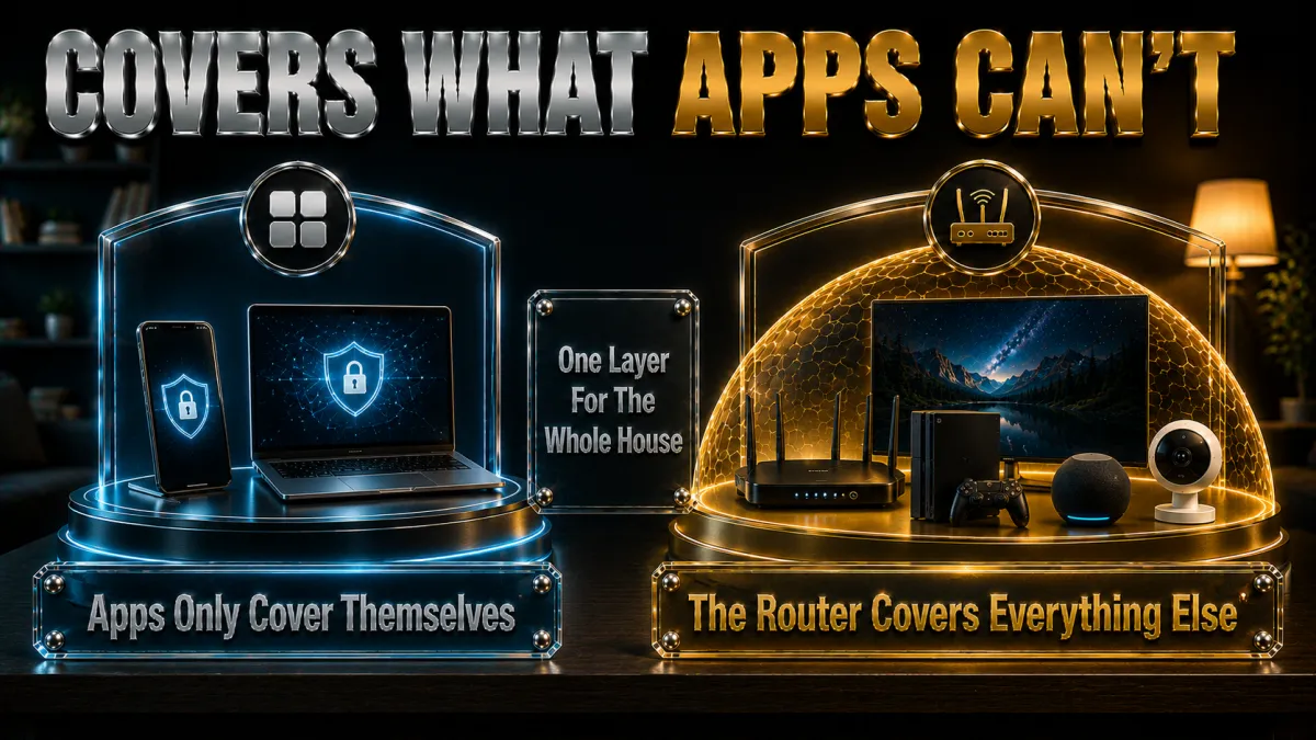 What a router VPN protects that apps cannot: smart TVs, consoles and smart-home gear