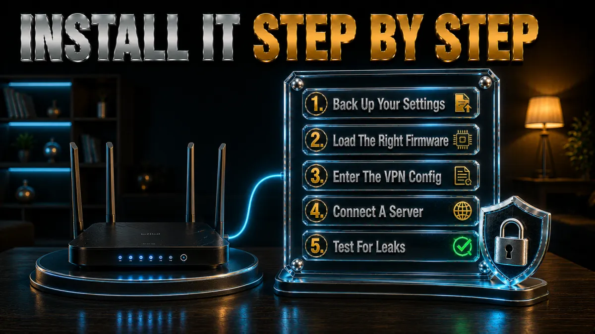 How to install a VPN on your router step by step: back up, load firmware, connect, test