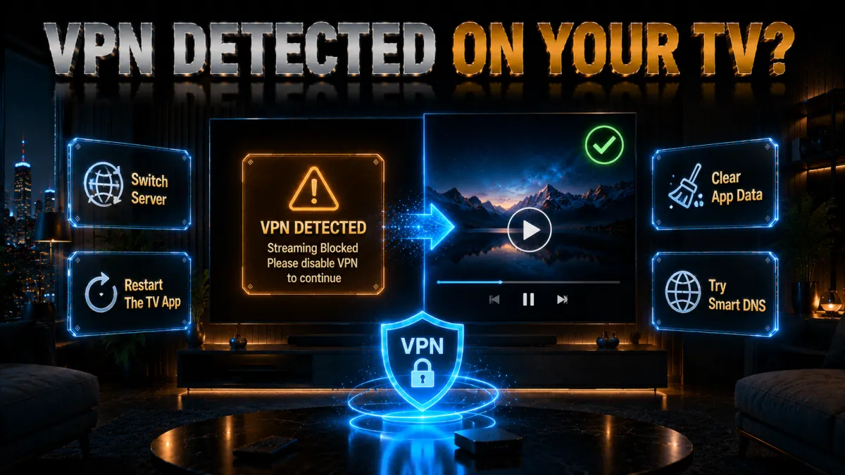 Fix VPN detected and proxy errors on a Smart TV