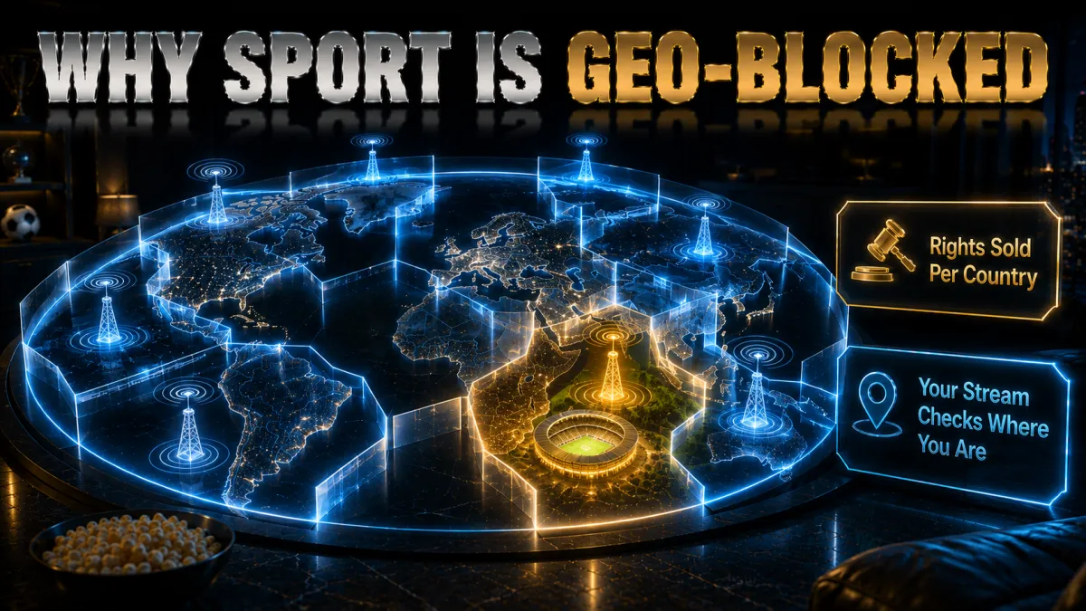 How sports geo-blocking works: rights sold per country, your stream checks where you are