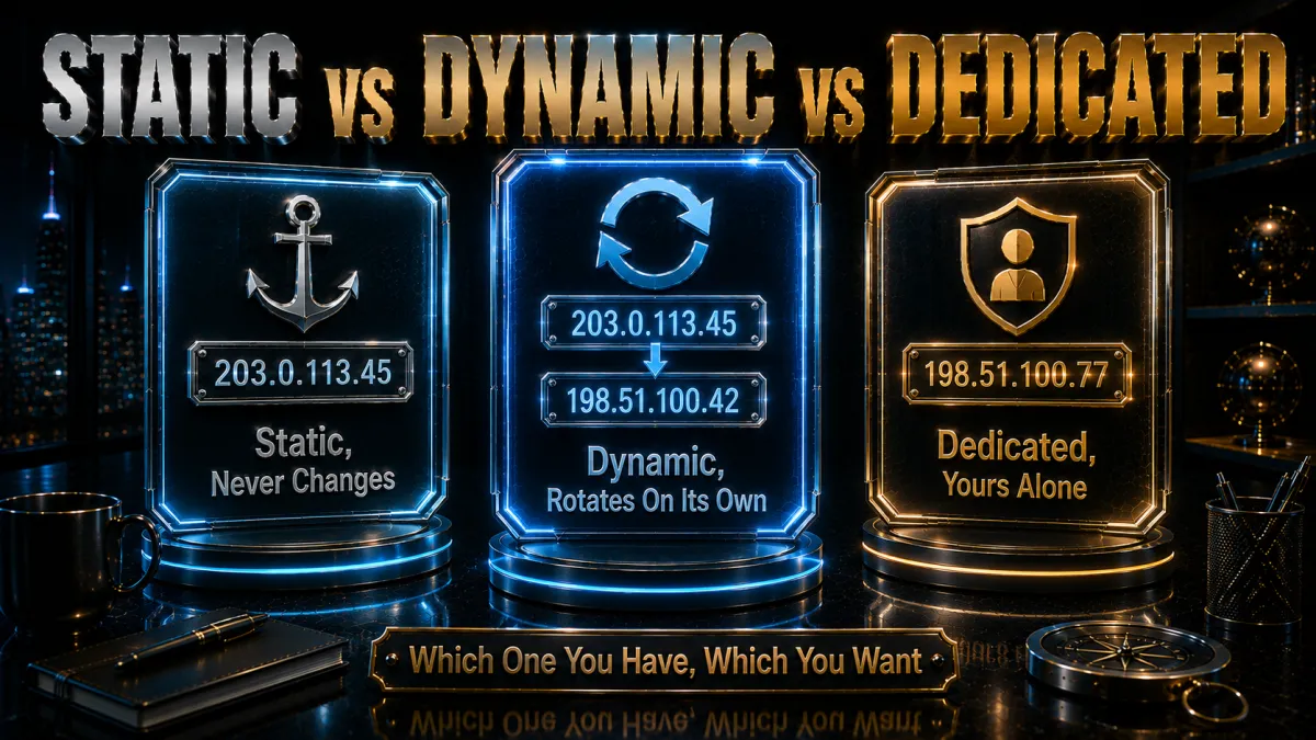 Static vs dynamic vs dedicated IP addresses explained